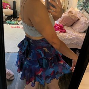 Multicolored mini ruffled skirt
